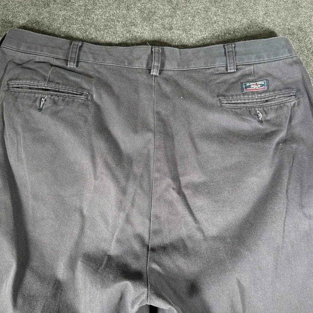 VTG Polo Ralph Lauren Andrew Pant Mens 40x29 Navy Pleated Classic Chino 40
